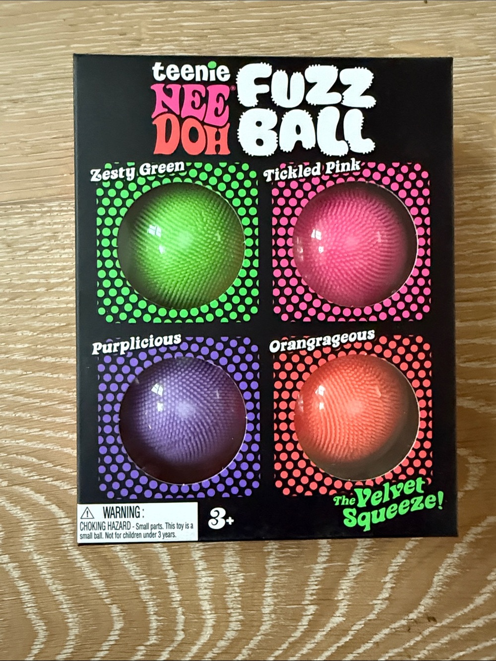 Viral-teenie NEE DOH Fuzz Ball 4-Pack - Green, Pink, Purple, Orange